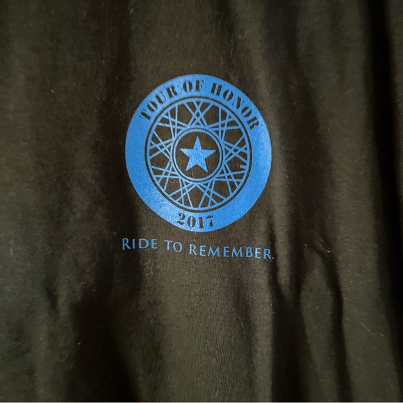 Black Short Sleeve Tour of Honor Ride to Remember 2017 Graphic Tee, Size Large - Picture 2 of 5